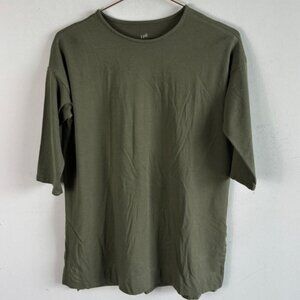 J.Jill Womens Cotton Ballet Sleeve Tunic Top Military Green Size XS-S
